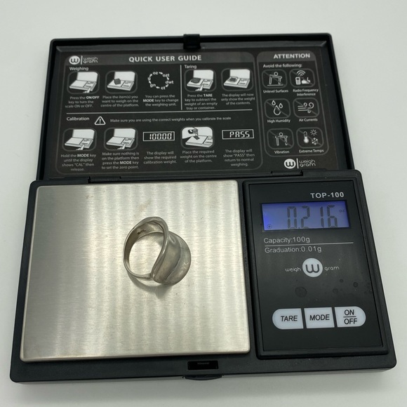 ☘️5 for $40☘️ Saddle Shaped Wide Concave Sterling Silver 925 Ring Size 7-7.25 - Picture 9 of 12